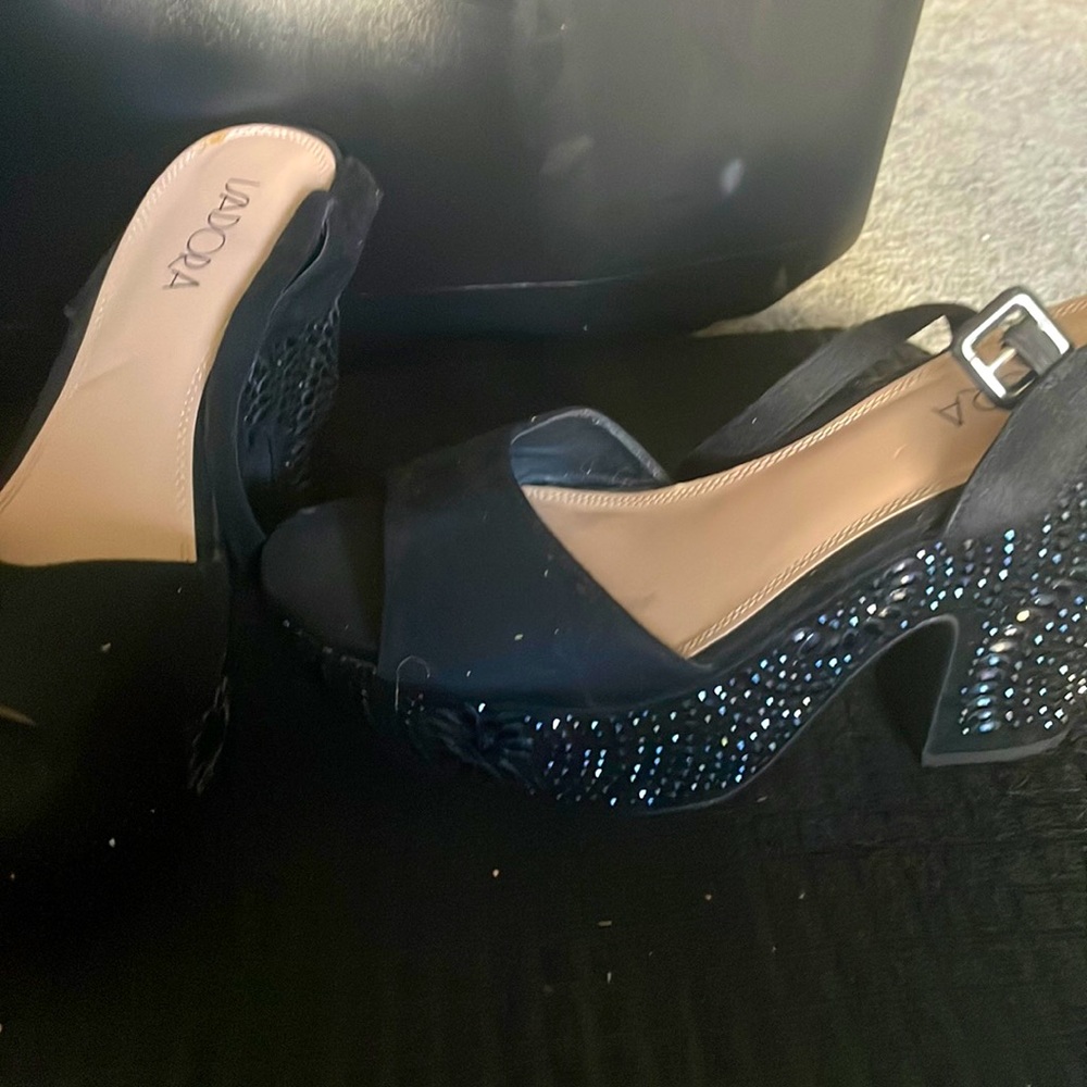 Platform sequin heels